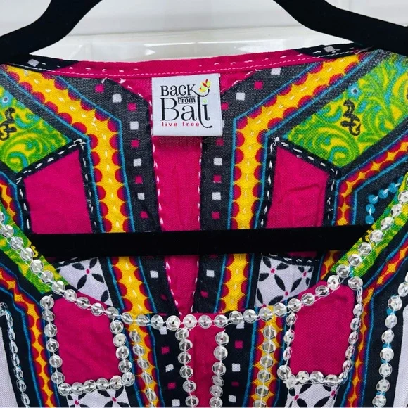 Women’s OS Back from Bali Sequined Cover Up Poncho - Picture 3 of 6